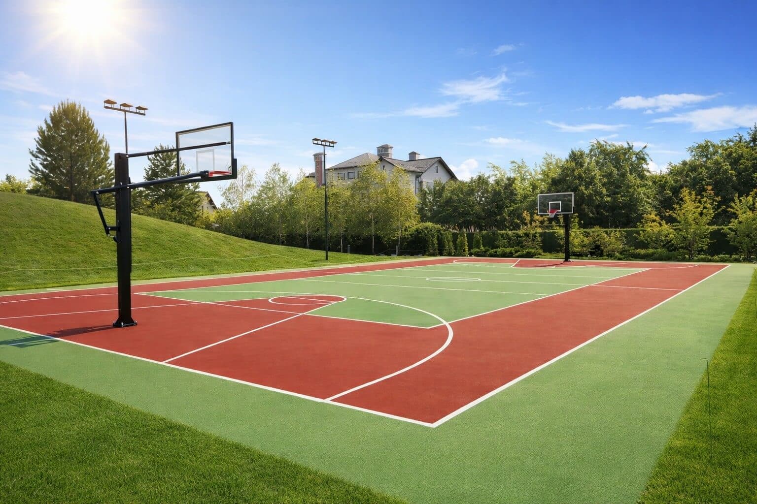 Резиновое покрытие для баскетбольной площадки