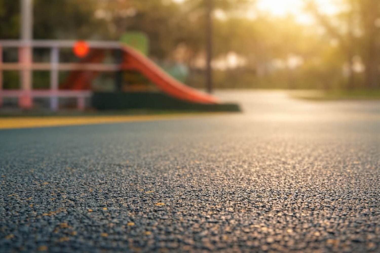 Укладка покрытий из резиновой крошки